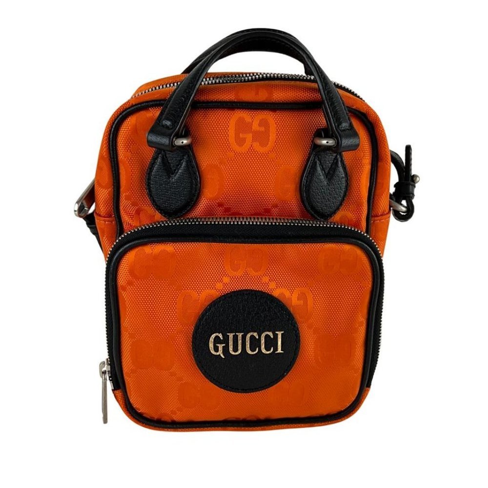 Gucci Men's Messenger Shoulder Bag Interlocking GG Monogram Orange Sz M